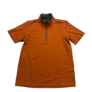 REI Co-Op Shirt Mens Large L Orange 1/4 Zip Short Sleeve Lightweight Breathable